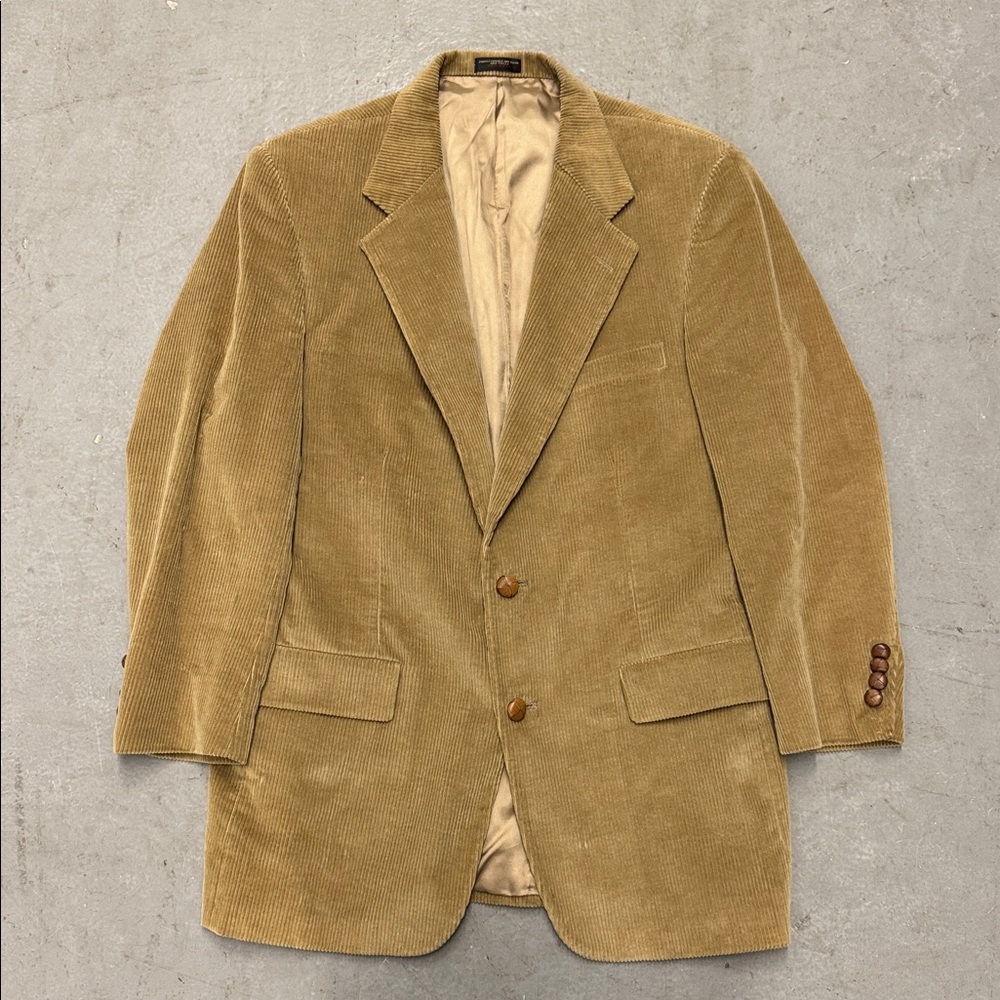 Vintage Men's Beige Corduroy Sport Coat Blazer 41L